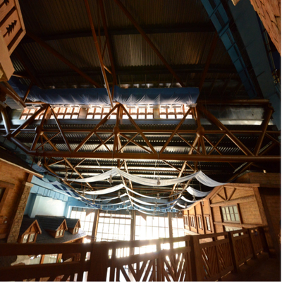 Q235 Truss Steel โครงสร้างหลังคาสีเทา EPS สำหรับ Water Theme Park ในร่ม