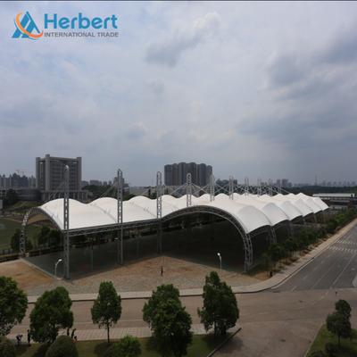 EPS หลังคา PVC PTFE Tensile Membrane Spatial Cable Domes เชื่อมสำหรับโครงสร้าง