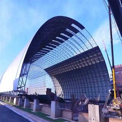 Span Coal Shed Bolt Ball Design Steel Space Frame การก่อสร้างอาคาร
