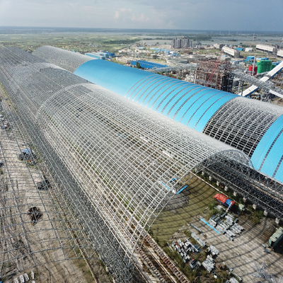 Q345 โครงสร้างโครงเหล็กน้ำหนักเบา 100-300 เมตร Space Frame Grid Large Span