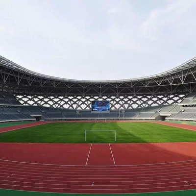 Q235 โครงหลังคาเหล็กโค้ง Truss โครงหลังคาโลหะลูกฟูก Trusses Stable Green