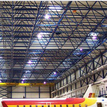 โครงสร้างพื้นที่ช่างทําจากเหล็ก Q235B, ปูสีเทามืด GB, สําหรับโรงจอดเครื่องบิน