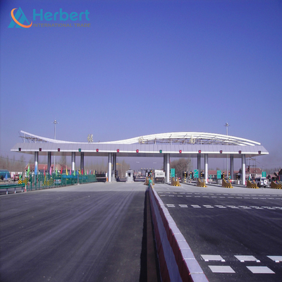 EPS PU Roof Toll Booth ก่อสร้าง 0.8mm หลังคา Toll Plaza Canopy 4-8 Lanes