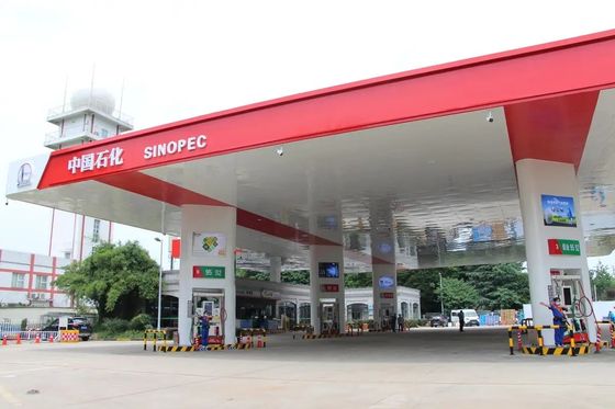 โครงสร้างเหล็กเฟรมอวกาศ หลังคา สถานีบริการน้ำมัน ระบบหลังคาด่านเก็บค่าผ่านทาง ISO GB