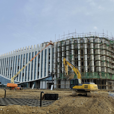 Q235 ผนังอลูมิเนียมกระจก EPS โครงม่านโปร่งแสง Profile Wall Curtain Wall 50mm