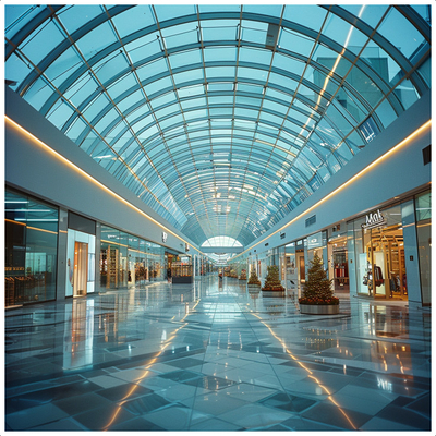 หลังคาชั้นฟ้าขนาดใหญ่ Velux Double Dome พร้อมกรอบอลูมิเนียมโค้ง สําหรับอาคารที่มีการออกแบบอย่างหรูหรา