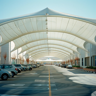 โครงสร้างผนังความเครียดสําหรับที่จอดรถสาธารณะ ป้องกันรถยนต์ด้วย canopies สไตล์