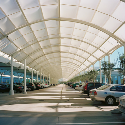 โครงสร้างผนังความเครียดสําหรับที่จอดรถสาธารณะ ป้องกันรถยนต์ด้วย canopies สไตล์