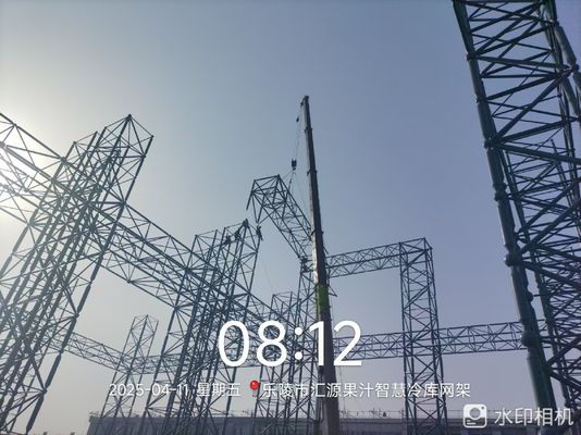 ขนาดใหญ่ Q235 Prefab Customized Steel Sheet Space Frame กันลม กันหิมะ